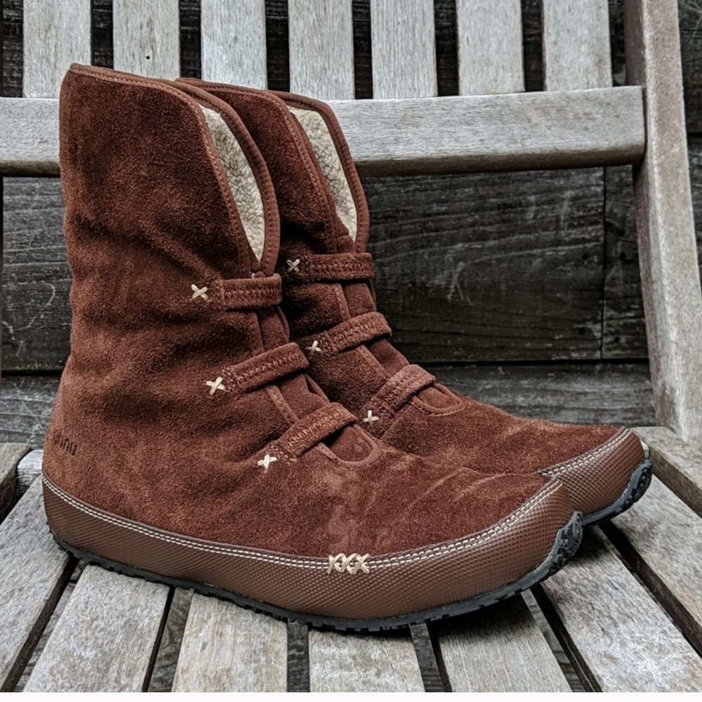 Ahnu Womens Himalaya Suede Faux Fur Moccasin Boots